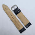 24mm Leather Watch Strap Black (Black Stitches)