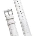 22mm Crocodile Pattern PU Leather Strap White