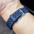 22mm Honeycomb Rubber Strap Navy Blue