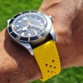 20mm Honeycomb Rubber Strap Yellow