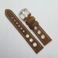 20mm Racing Leather Watch Strap Brown