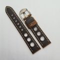 20mm Racing Leather Watch Strap Brown