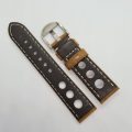 22mm Racing Leather Watch Strap Brown