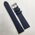 22mm Saffiano Pattern PU Leather Strap Blue