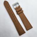 20mm Saffiano Pattern PU Leather Strap Brown