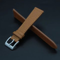 18mm Saffiano Pattern PU Leather Strap Brown