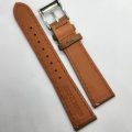22mm Saffiano Pattern PU Leather Strap Brown
