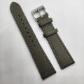 18mm Saffiano Pattern PU Leather Strap Grey