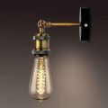 PIANUO Retro Brass Wall Light Antique Wall Sconce Adjustable Up and Down Lighting Fixture with E27 S