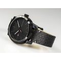 Tommy Hilfiger Men`s Quartz Ion Plated and Leather Strap Watch, Color: Black (Model: 1791384)