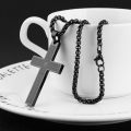 Stainless steel cross necklace main prayer pendant for men women, Jesus Cross Chain