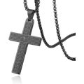 Stainless steel cross necklace main prayer pendant for men women, Jesus Cross Chain