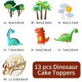13PCS Cake Toppers, 3D Dinosaur Cake Toppers Decorations