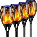 Waterproof Solar Outdoor Lights 96 LED Higher & Larger Flickering Flame Solar Torch Pack of 4 Units