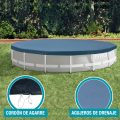 Intex 3.05m Round Easy Set Outdoor Backyard Swimming Pool Cover, Blue - Unboxed
