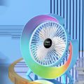 Portable Air Conditioner Desktop Colorful Fan with LED and Mini USB Charge - Blue