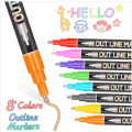 Set of 8 Colour outline markers