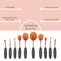 Nordik Beauty Rose Gold Oval Makeup Brush Set - 10 piece