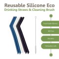 Jungle Reusable Silicone Eco Drinking Straws &amp; Cleaning Brush