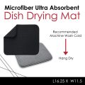 Kitchen Kult Microfiber Ultra Absorbent Dish Drying Mat - Black