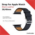 Zonabel 38mm Strap for Apple Watch - Black Leather