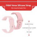 Zonabel Fitbit Versa Watch Silicone Replacement Strap - Pastel Pink (Large)