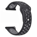 Zonabel Fitbit Versa Silicone Sports Replacement Strap - Black/Grey (Large)