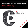 Zonabel Fitbit Versa Silicone Sports Replacement Strap - Black/Grey (Large)