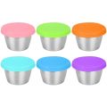 Kitchen Kult Stainless Steel Snack and Sauce Containers with Lids - 6 Pack