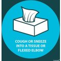 Tower ABS Sign -  Cough Or Sneeze Into A Tissue, Or Flexed Elbow (190 x 190mm)