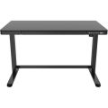 Lekkermotion Sit-Stand Rectangular Glass-Top Height Adjustable Desk (Black)