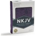 NKJV Compact Reference Bible (Purple) (Large print, Leather / fine binding)