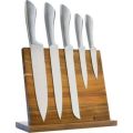 Eetrite 6 Piece Acacia Wood Magnetic Knife Block Set