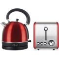 Mellerware Crimson Stainless Steel Kettle and Toaster Set (Red)