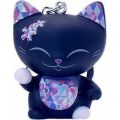 Mani The Lucky Cat Black Purple Keychain