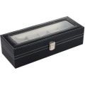 Watch Storage Box with 6 Compartments (Black)
