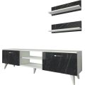 Homemark Armoire's Geacles TV Unit (Marble Look and White)