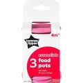Tommee Tippee - Essential Basics Food Pots & Lids (3 Pack) (Supplied Colour May Vary)