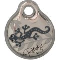 Rogz ID Tagz Self-Customisable (Instant Resin Tag) - Small 27mm (Silver Gecko Design)