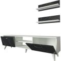 Homemark Armoire's Geacles TV Unit (Marble Look and White)