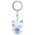 Mani The Lucky Cat White Blue Keychain