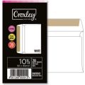 Croxley 10 1/2 Linen Faced Gummed Envelopes - Banded Packs of 20 (90 x 165mm)(White)(Box of 20 Packs
