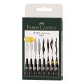 Faber Castell Pitt Artists Brush Pen - Set of 8 - Assorted Black Nibs