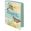 Inspire Bible (Blue/Cream Silky-Soft Printed) (Leather / fine binding)