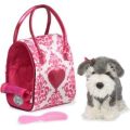 Pucci Pups - Schnauzer Pup with Pink and White Glam Bag
