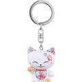 Mani The Lucky Cat Flower Keychain
