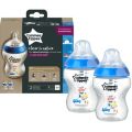 Tommee Tippee Closer To Nature Baby Bottle (2-Pack)(Grey)(260ml)(Ollie The Owl)(0 Months +)