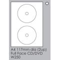 Tower W250 Inkjet-Laser DVD/CD Full Face Labels (100 sheets)(117mm)