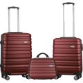 Travelwize Rio ABS Luggage Set (Grey/Burgundy)(3 Piece)