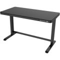 Lekkermotion Sit-Stand Rectangular Glass-Top Height Adjustable Desk (Black)